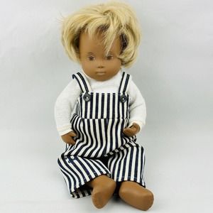 Vintage Gotz Sasha Baby Doll Blonde Hair Dark Skin Brown Eyes Playsuit Tube‎